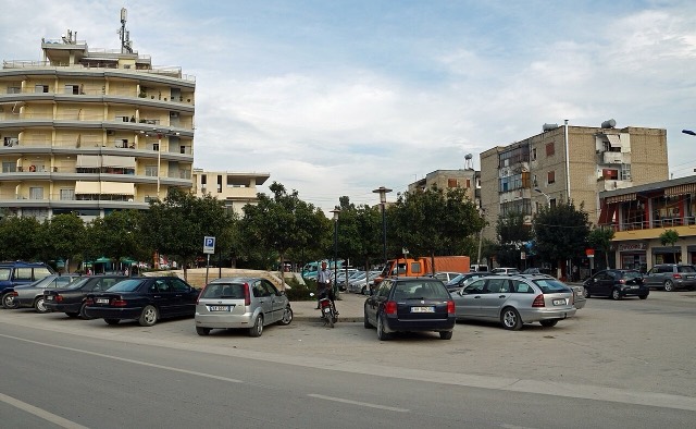 City center of Ura Vajgurore, Albania