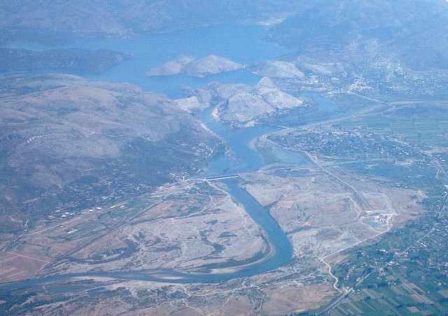 Artificial lake of Vau i Dejës, Albania