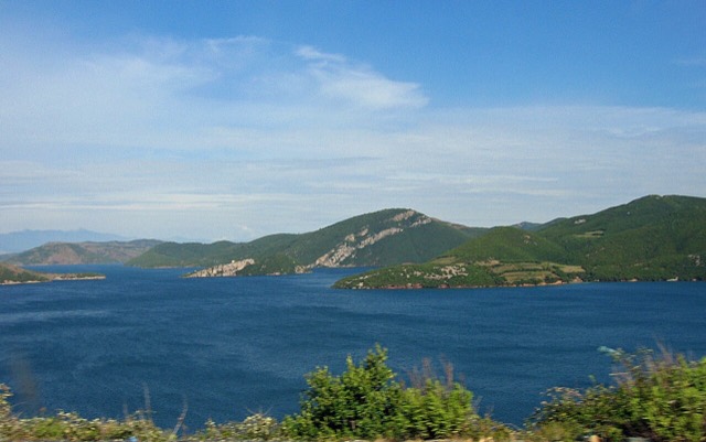 Lake of Vau i Dejës with Shurdhahi Island, Albania